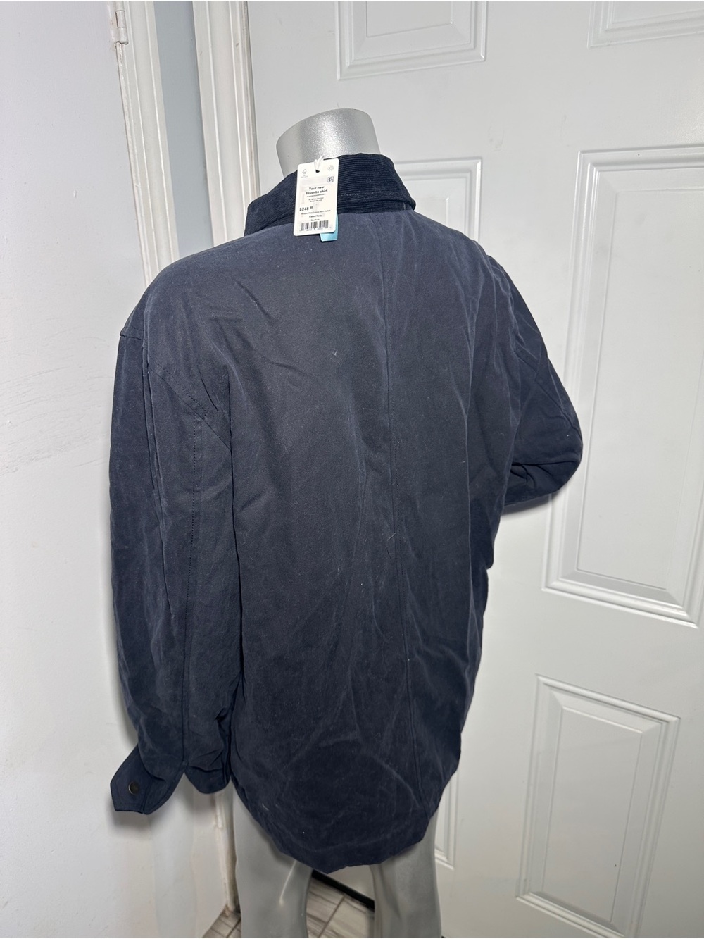 Marine Layer Navy Blue Field Jacket with Corduroy Trim - Picture 9 of 15